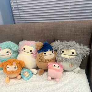 Squishmallows Plush Yeti Family - Mint, Pink, Orange, Brown, Blue, Gray